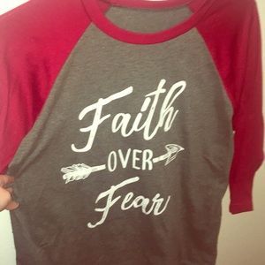 Faith over fear baseball tee